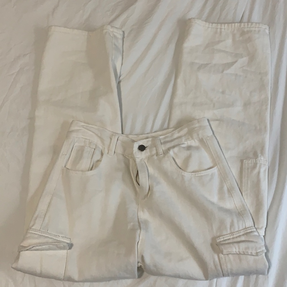 Empty soda white cargo jeans